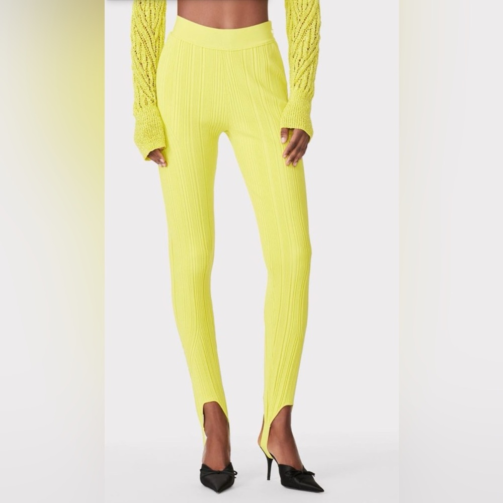 HERVE LEGER VARIEGATED RIB STIRRUP LEGGINGS SIZE S NWT